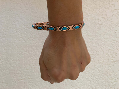Turquoise Copper Magnetic Bracelet Women Renew Balance Energy Christmas  Gift men