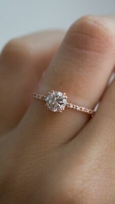 1.91CT Round Cut Diamond 14K Rose Gold FN Engagement Wedding Lab-Created Ring