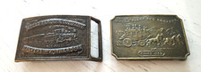 Lot of 2 Wells Fargo and Company Belt Buckle 1852 Mining Horse Wagon Bankers