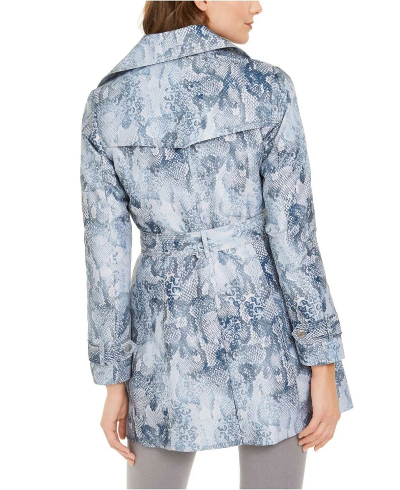 GUESS Snake Print Double Breasted Water Resistant Trench Coat X2004 Size Large - Image 3 of 3