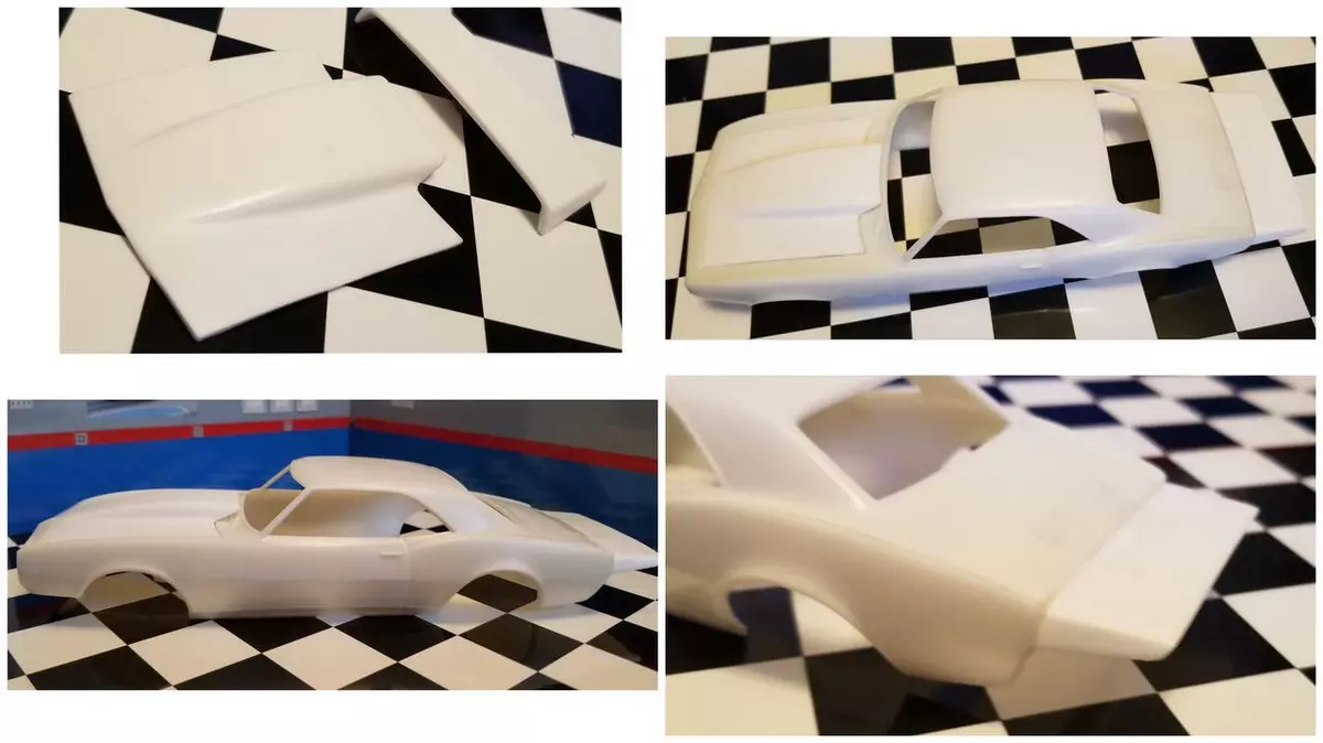Resin Rear Spoiler Bubble Hood Combo for 67 68 Camaro AMT 1