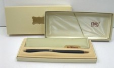 Cross Ladies Black Ball Point Pen Gold Leaf Box w/ Leather Pen Purse Pouch 2542