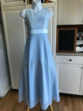 NEW Young Girls iEFiEL Bridal Girl size 12 Light Blue Lace Upper Chiffon Lower