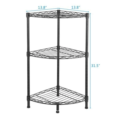 Hot sale Corner 3 Tier Layer Wire Rack Shelving Shelf Storage Home Organizer -- - Picture 5 of 6