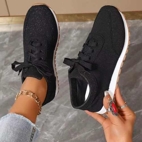 Damen-Schnürschuhe Freizeit atmungsaktiv Mode Sport Fitness Laufschuhe Gehen - Bild 6 von 14
