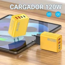 Cargador Rápido 120W USB Tipo C PD 3.0 | iPhone 15 Samsung Xiaomi