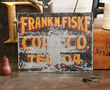 Vtg Industrial Fiske Coal Co Hand Painted 20