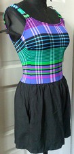VINTAGE 70's GABAR Ladies 1 Piece Tank Swimsuit Built in Bra 8