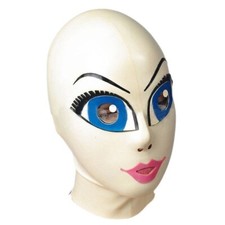 Full Cover Latex Hood Handmade Drama Cosplay Maid Mask Rubber Club Wear Costume