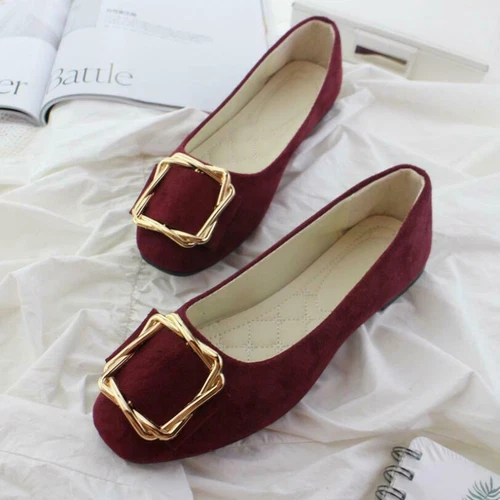 Womens Ballet Dolly Pumps Ladies Flat Solid Slip On Loafers Suede Shoes Size - Picture 12 of 33