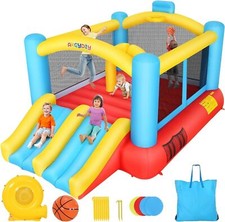 Castle Bounce House with Two Slides and Blower, Inflatable Bouncer for Kids