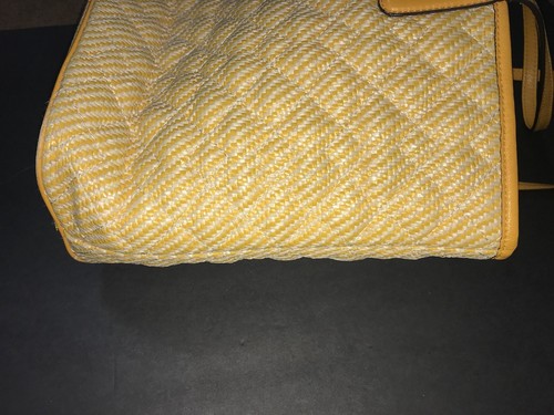 Marc by Marc Jacobs Metropolitote Yellow & White Straw Tote Bag - Picture 11 of 12