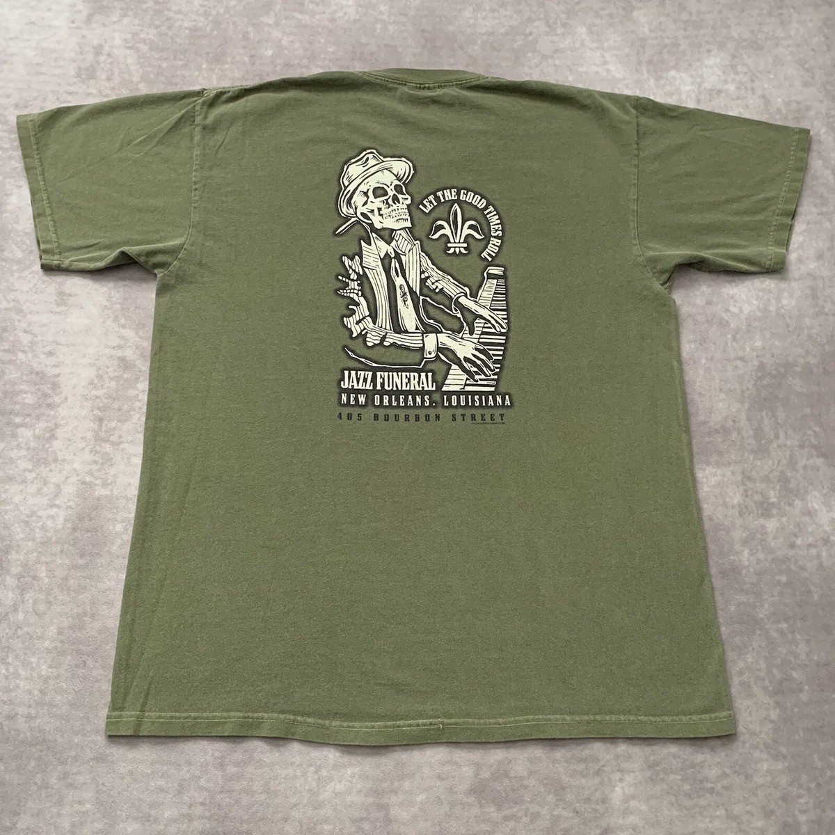 Vintage 90s Jazz Funeral New Orleans Shirt Size M Louisiana Skull 