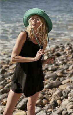 Free People Take Me To Tulum Playsuit  Black Romper  Shorts XS