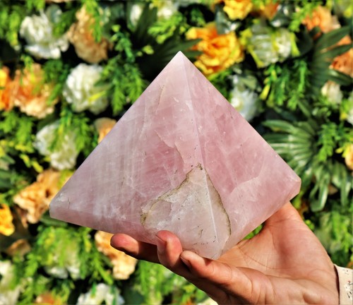 Large 130MM Natural Pink Rose Quartz Stone Healing Carved Metaphysical ...