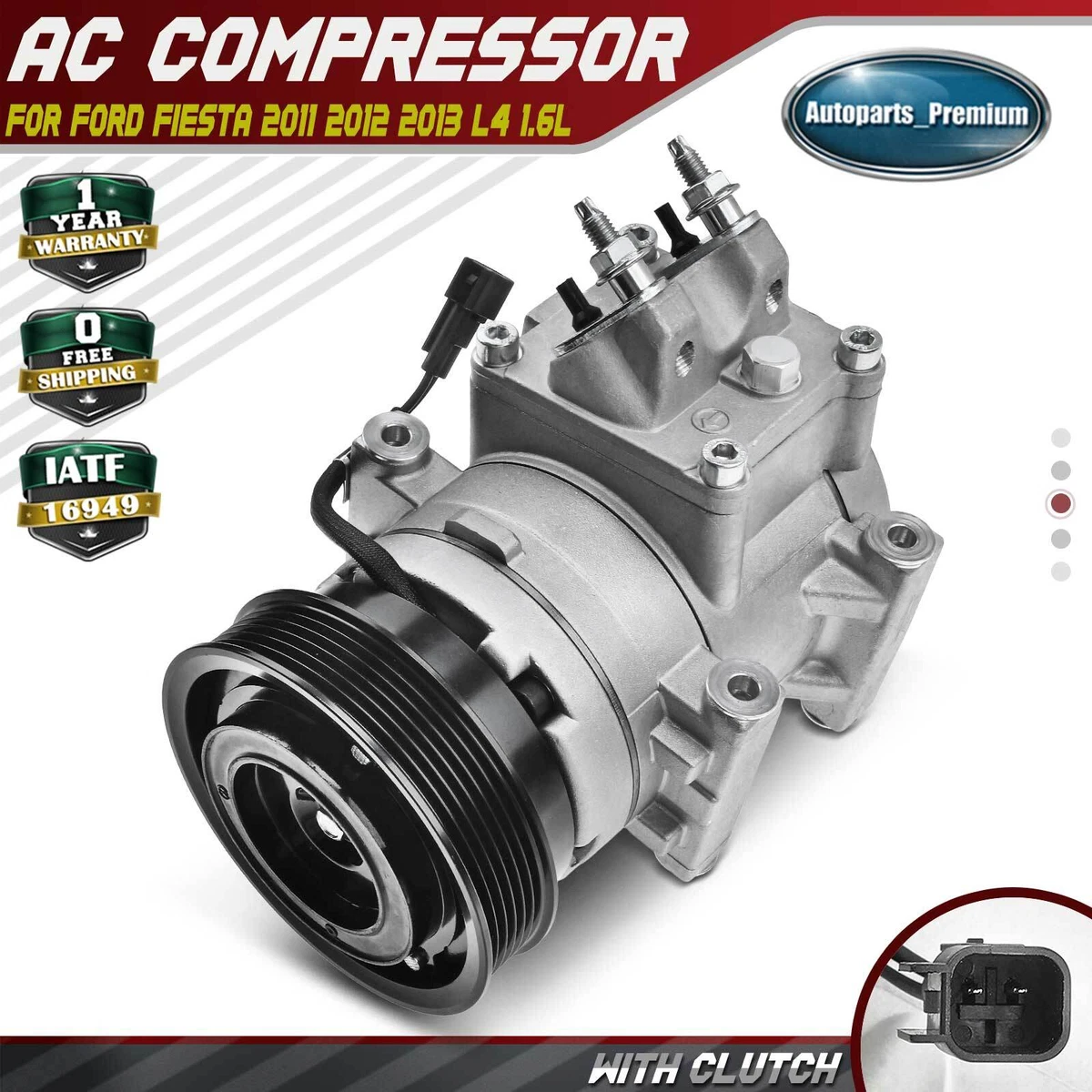 A C Compressor with Clutch for Ford Fiesta 2011 2012 2013 L4 1.6L AE8319D629AD