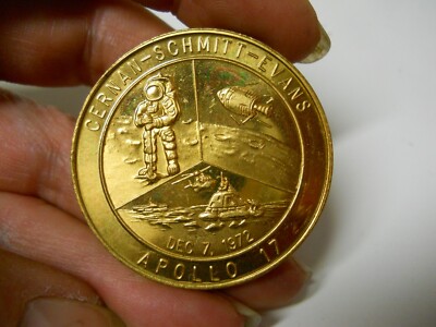 NASA Space Shuttle Mission Apollo 17 Dec 7 1972 Moon Brass