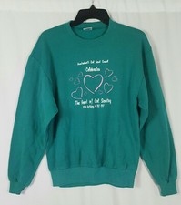 Vintage 90s Girl Scouts Pullover Crewneck Teal Sweatshirt Long Sleeve Medium