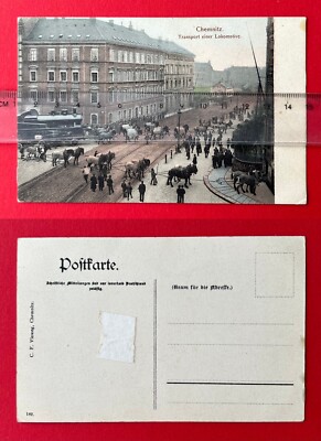 AK CHEMNITZ um 1910 Transport einer Lokomotive   ( 140205