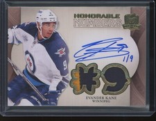 2011-12 The Cup Evander Kane #HN-EK Honorable Numbers Game Used Patch Auto /9