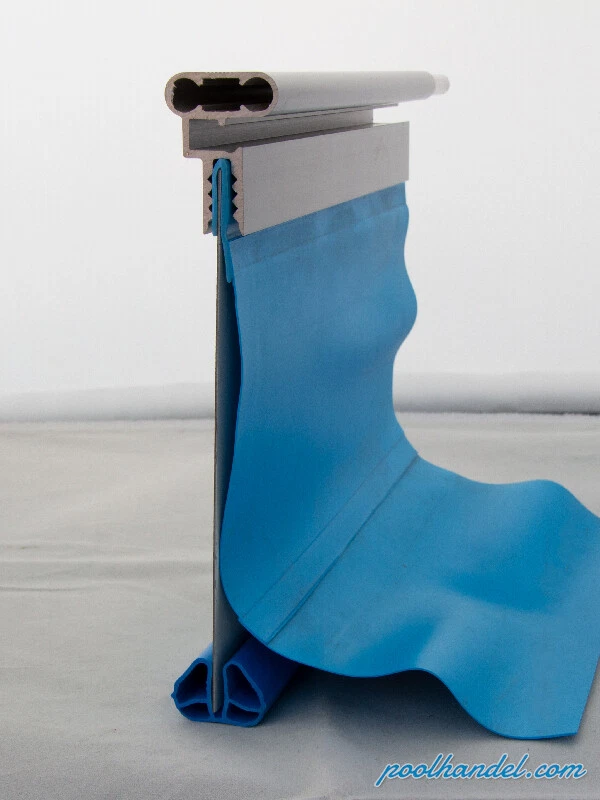 Pool Set komplett Stahlwand + Alu Handlauf Schwimmbecken Swimmingpool 0,8mm blau - Bild 2 von 4