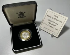 1998 Great Britain Silver Proof Piedfort Two Pound Coin Technology Royal Mint £2
