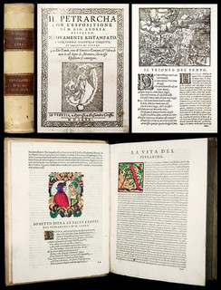 1581 PETRARCH Sonnets Triumphs ITALIAN RENAISSANCE POETRY WOODCUTS ILLUMINATED