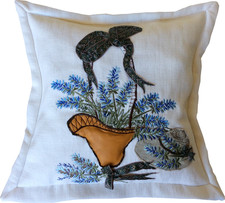 3D Hand Embroidery Lavender Flower Pillow Case Cottagecore French Country Decor