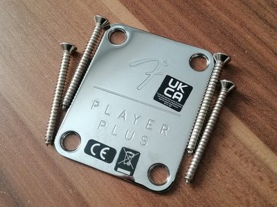 . Fender Player Plus Series Nashville Tele Chrome 4-Bolt NECK PLATE + Bolts