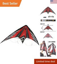 Family-Friendly Stunt Kite - Striped Red Dual Line for Thrilling Outdoor Fun