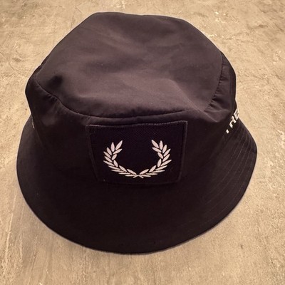 FRED PERRY Snow Black LOGO BUCKET HAT Adult Tennis UNISEX Sz M