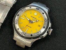 MOVADO 800 SERIES DIVE WATCH, YELLOW DIAL REF. 2600009 *WORKS, PARTS OR REPAIR!*