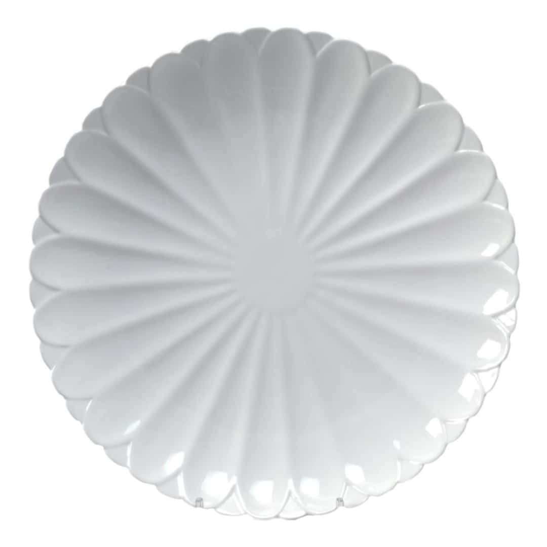 Dinner Plate Magnolia White Porcelain Ø 35 Cm Medri - Restaurant