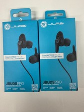 JLab JBuds Pro Signature Wired In Ear Earbuds Black Ergonomic Lightweight 2-Pack