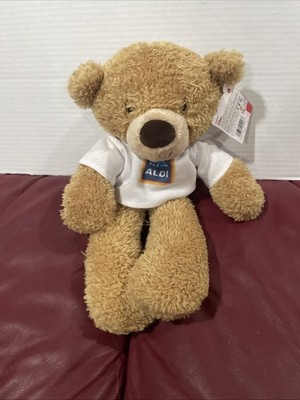 Gund Fuzzy Floppy Teddy Bear Plush Stuffed Animal W/ Aldi  Tshirt NWT