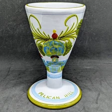 Majolica Faenza Italy Pottery Goblet Cup 
