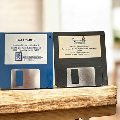 VTG 90s Trivia Sports Edition And Ball Cards MS-DOS Software 3.5'' Floppy Disk