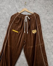 Y2K Enyce Velour Track Pants XL Brown Racing Hip Hop 2000s