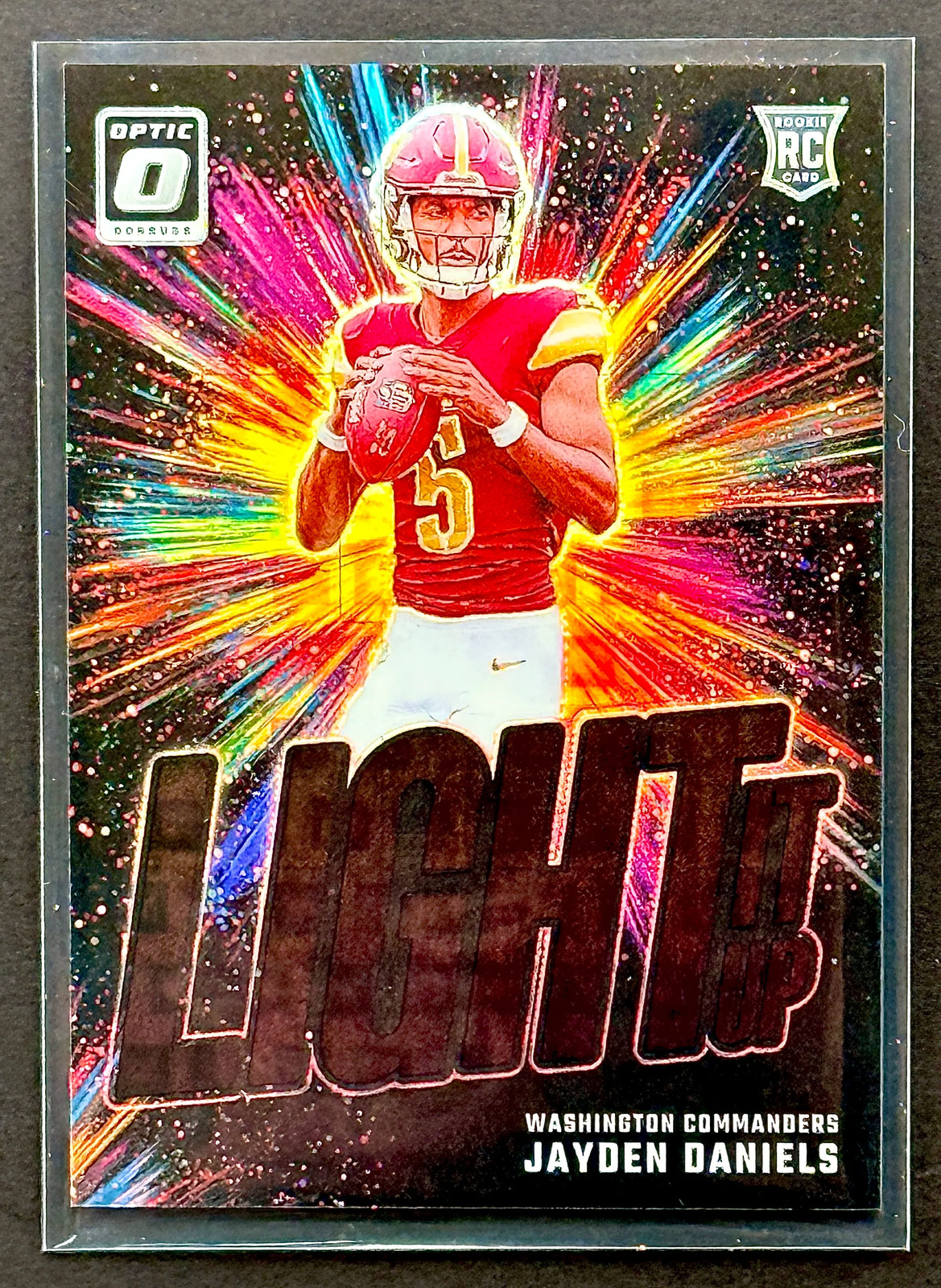 2024 Donruss Optic Jayden Daniels Light it Up Black Pandora 6/25 #8 RC
