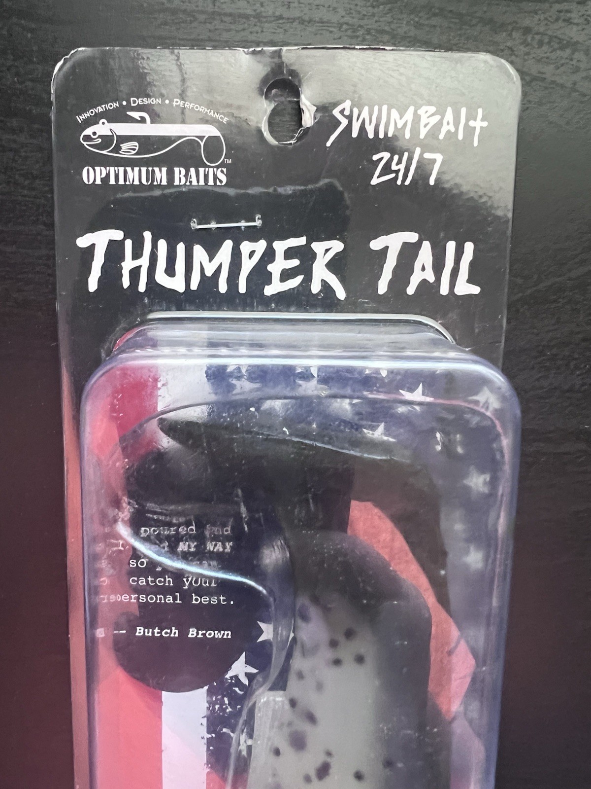 Optimum Baits 24/7,  9 Inch Thumper Tail, Butch Brown Saiko Trout Swimbait - Image 2
