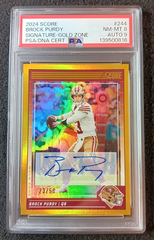 2024 Score Brock Purdy Auto Gold /50 PSA-9 San Francisco 49'ers SP 🔥🔥🔥