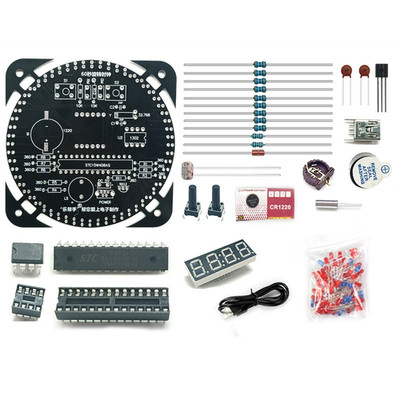 Drehbare Basis Digitaluhr DIY Kit mit heller LED-Anzeige und Lichtsensor