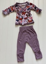 Little Sleepies Bamboo BUTTERFLY KISSES Crossover Set PREEMIE Baby Purple