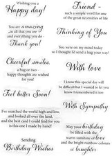 Phrase Sentiment Thinking of You with Sympathy Friends Birthday Rubber Stamps Cl