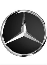 Nabendeckel Satz schwarz matt mit Chromstern Original Mercedes-Benz 66,8 mm