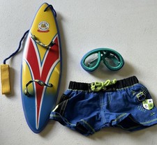 Build A Bear Surf Board/ Surfer Board Shorts Goggles Lot Outfits Bears