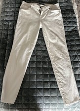 Kut From the Kloth Women's White Skinny Jeans With Raw Hem Size 8