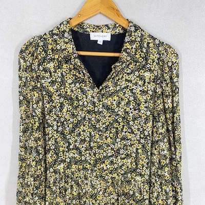 Witchery dress 14 smock yellow green white ditsy floral cottagecore peasant  boho | eBay Australia