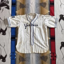 Vintage 40s/50s New York Yankees Baseball Jersey Chain Stitched Rare
