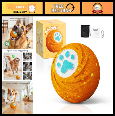 Interactive Dog Ball Toy - Durable E-TPU for Aggressive Chewers, 3 Play Modes, I